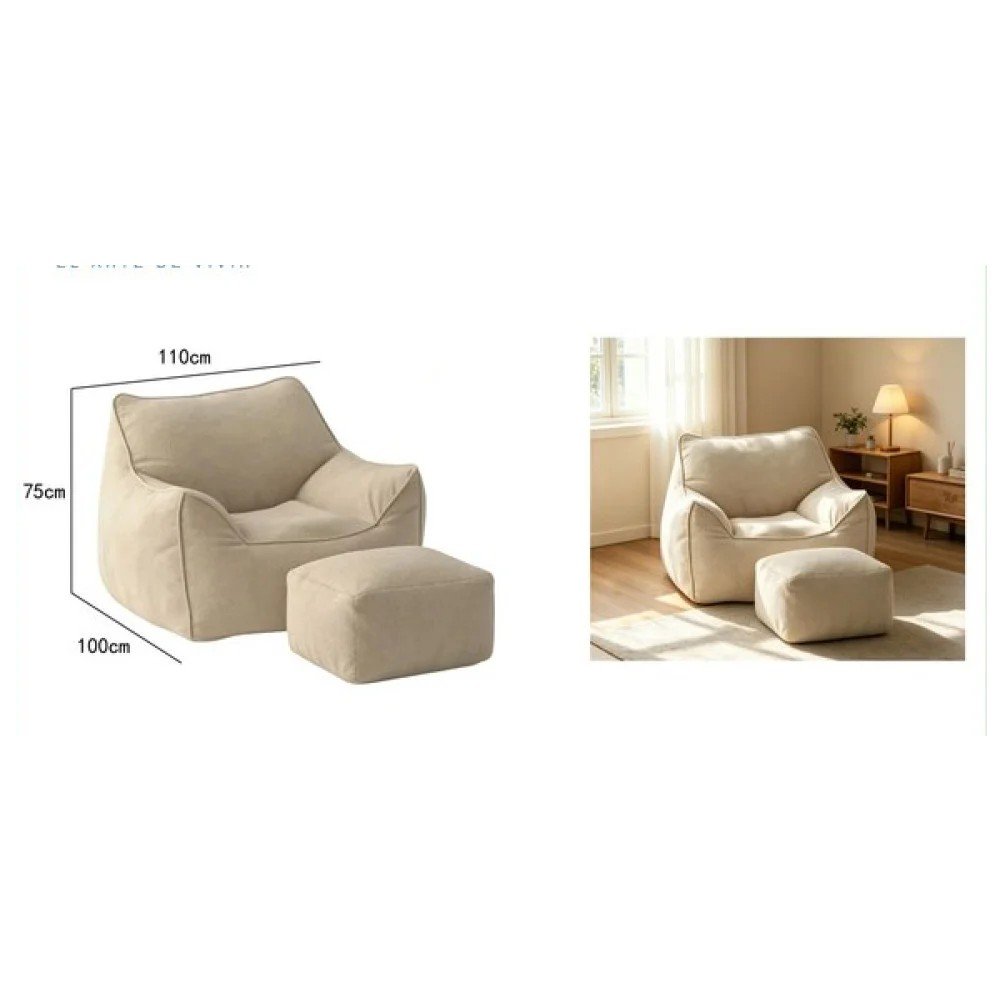 SOFA DE PANA CON REPOSAPIES 110 X 75 X 100 CM por mayor en Chile