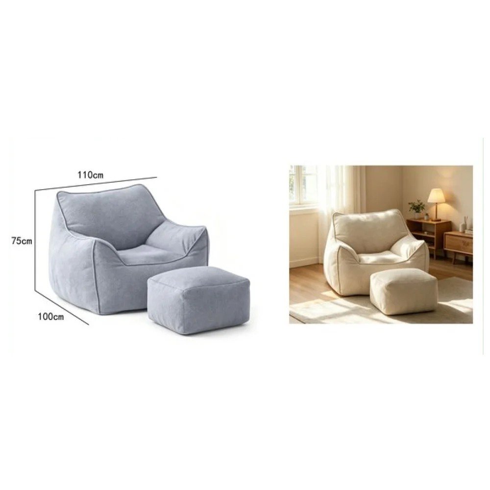 SOFA DE PANA CON REPOSAPIES 110 X 75 X 100 CM por mayor en Chile
