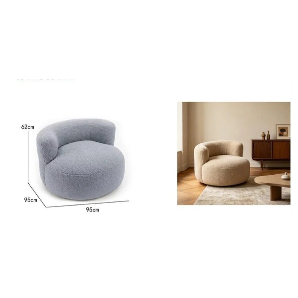 SOFA REDONDO DE FELPA TEDDY 95 X 95 X 62 CM por mayor en Chile