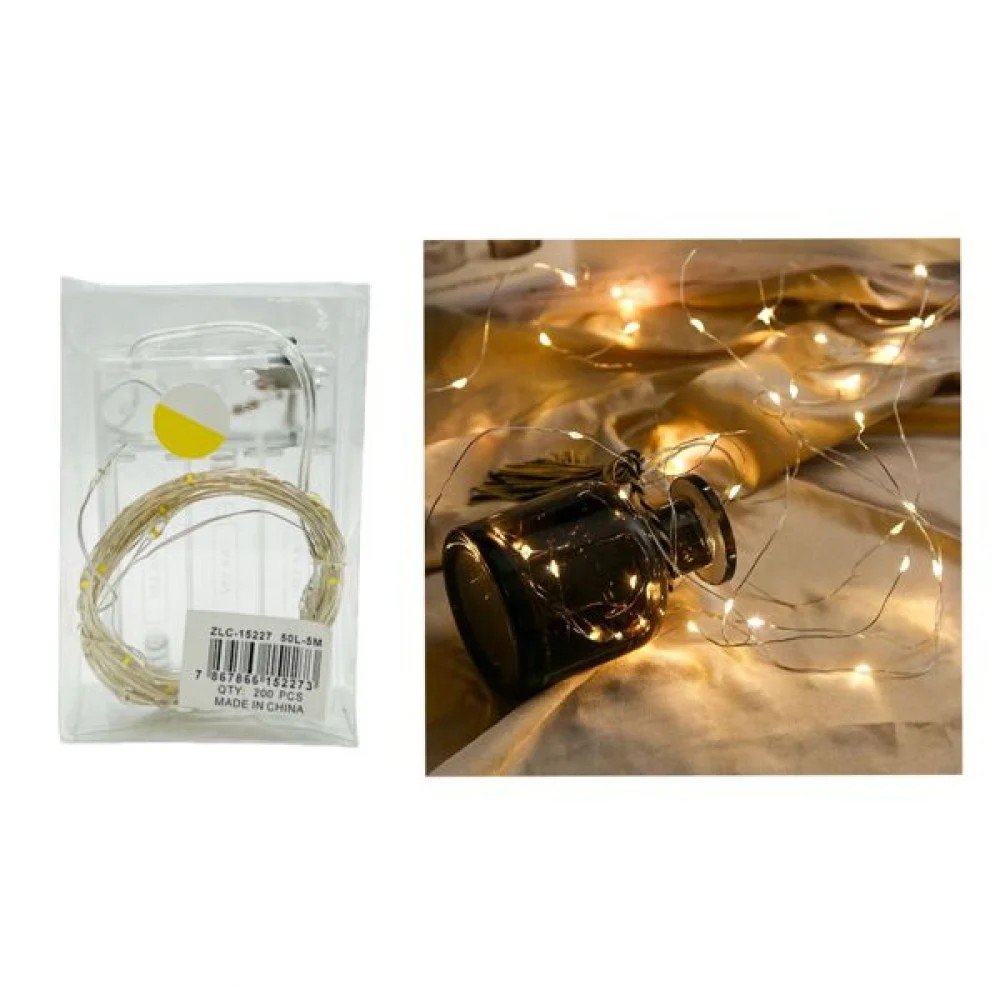 Guirnalda LED Hada Cálida 5M Cable 5M · 20 LED · Batería por mayor en Chile