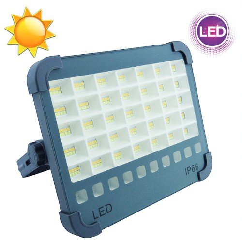 Proyector solar de 300 led portatil con carga usb, duo color, baliza e iman para sujetarlo. - 21.4 cm x 17.1 cm x 5.5 cm - Compras Aqui
