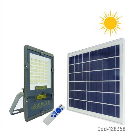 Proyector Solar LED 100Watt, Con Panel Solar, 350 LED, Control Remoto. En Caja. por mayor - Electronica por mayor