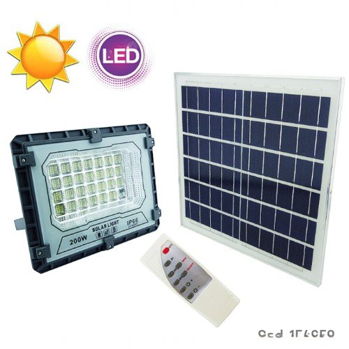 Proyector Solar LED De 200 Watt De 328 LED Con Panel Y Control Remoto por mayor Electrónica por mayor