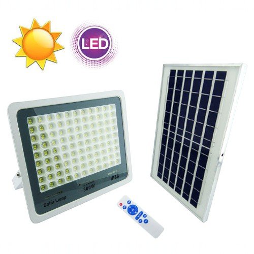 Proyector Solar LED De 300 Watt Con 396 LED, Control Remoto. En Metal E Indicador De Carga. por mayor Electrónica por mayor