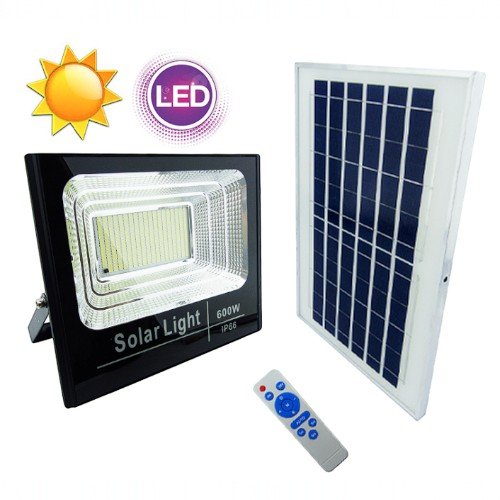 Proyector Solar LED De 600 Watt, 380 LED, Panel Solar Modelo 5370 De Metal Con Control Remoto. por mayor Electrónica por mayor