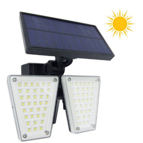 Proyector Solar LED Doble Mini, 60 Watt, Articulado, PVC, Con Sensor. En Caja. por mayor Electrónica por mayor