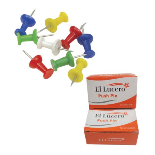 PUSH PIN DE COLORES por mayor - Útiles Escolares por mayor