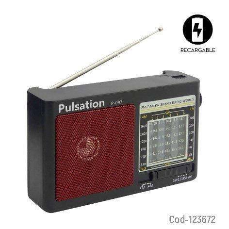 Radio Multibanda Recargable, Modelo P-097 por mayor - Electronica por mayor