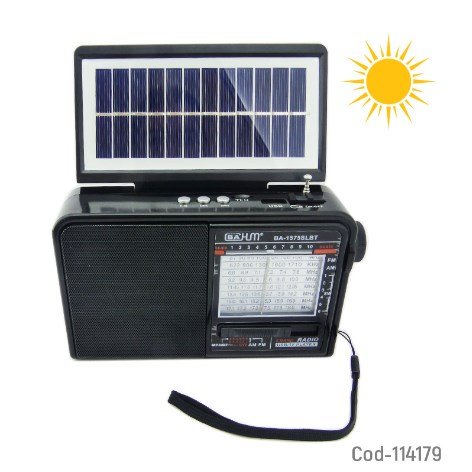 Radio Multibanda Solar+Ampolleta, BAHM BA-1576 USB-TF. En Caja. por mayor - Electronica por mayor