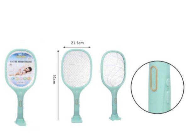 Raqueta Matamoscas Eléctrica Recargable con Base de Soporte (51cm x 21.5cm) por mayor - Electrónica por mayor
