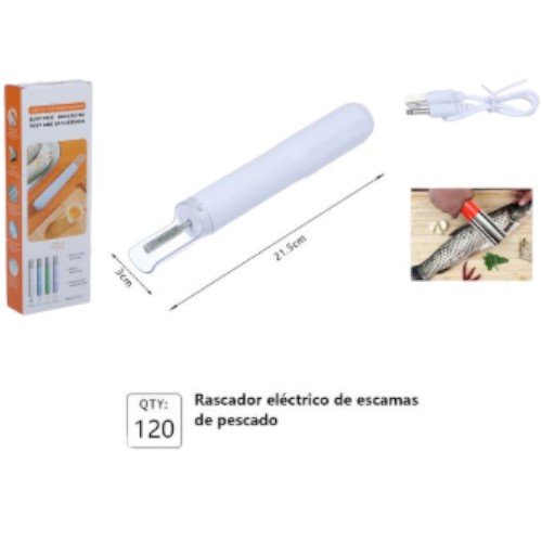 Rascador Quitasescamas de Pescado Eléctrico Recargable USB (21.5cm) por mayor - Electrónica por mayor