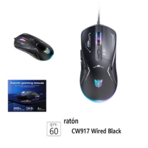 Ratón gaming alámbrico (CW917 Wired Black)  por mayor Electrónica por mayor