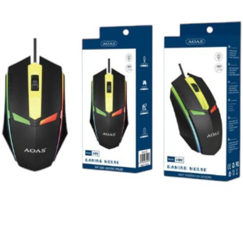 Ratón gaming alámbrico (V01) con luz de color (RGB por mayor Electrónica por mayor