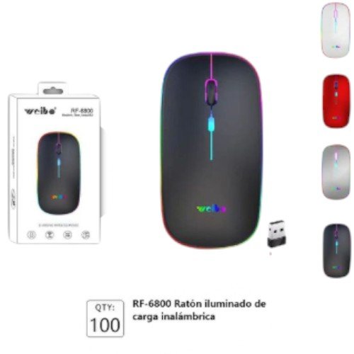 Ratón iluminado con sub-lámpara y carga inalámbrica (RF-6800) por mayor Electrónica por mayor