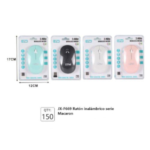 Ratón inalámbrico serie Macaron (JX-F669, 2.4Ghz), por mayor Electrónica por mayor