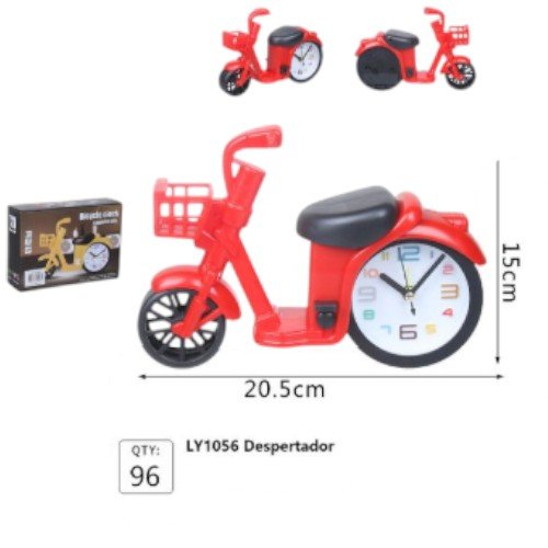 Reloj Despertador con Diseño de Motocicleta Scooter y Números Coloridos por mayor - Hogar por mayor