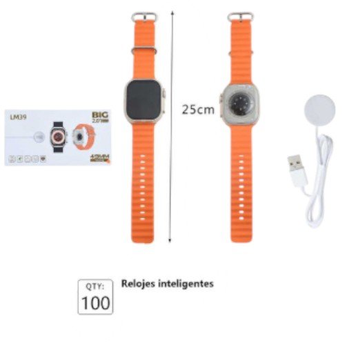Reloj Inteligente Deportivo LM39 Pantalla Grande con Carga Inalámbrica por mayor - Electrónica por mayor