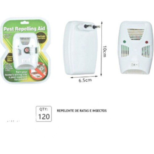 Repelente Electrónico Ultrasónico de Ratas e Insectos 