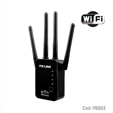 Repetidor Y Router Wifi, Pix-Link, 4 Antenas 300Mbps. En Caja. por mayor - Electronica por mayor