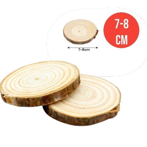 Rodajas de Madera Natural para Decoración y Artesanías 2PZAS / 7-8CM por mayor en Chile
