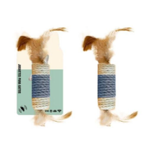 RODILLO DE CAÑAMO CON PLUMAS por mayor - Mascotas por mayor