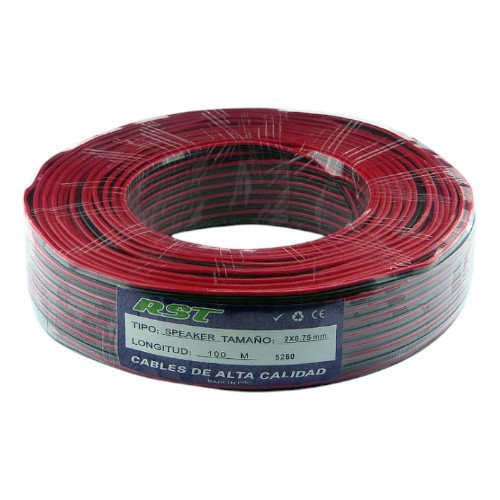 Rollo Cable De Audio Para Parlante 2 X 0.75 Mm. Marca RST por mayor Electrónica por mayor