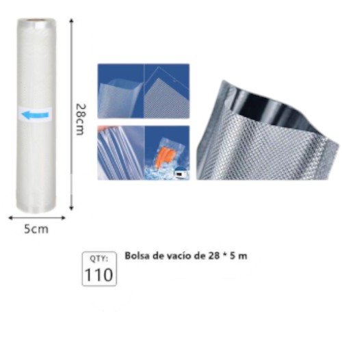 Rollo Continuo de Bolsas Gofradas para Envasado al Vacío - Ancho Extra (28cm x 5m) por mayor - Hogar por mayor