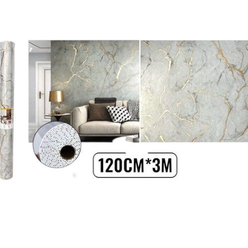 Rollo de Papel Mural Auto-adhesivo de Espuma XPE con Diseño de Raíz Dorada y Fondo Gris 1.2 x 3m por mayor - Hogar por mayor