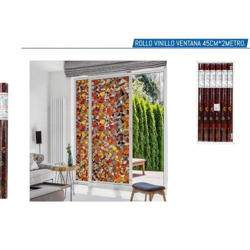 Rollo de Vinilo Decorativo para Ventanas Diseño Mosaico Rojo 45 cm x 2 m por mayor Hogar por mayor