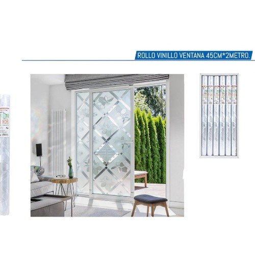 Rollo de Vinilo Decorativo para Ventanas Diseño Rombo y Flor 45cm x 2m por mayor Hogar por mayor