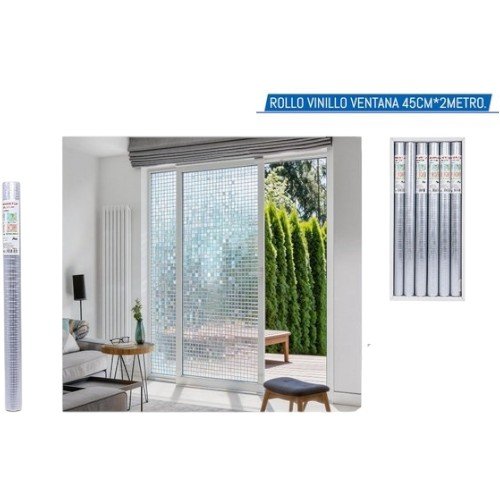 Rollo de Vinilo Electrostático para Ventana Diseño Cuadros 45cm x 2m por mayor Hogar por mayor