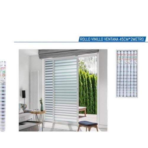 Rollo de Vinilo Electrostático para Ventana Rayas Horizontales 45cm x 2m por mayor Hogar por mayor