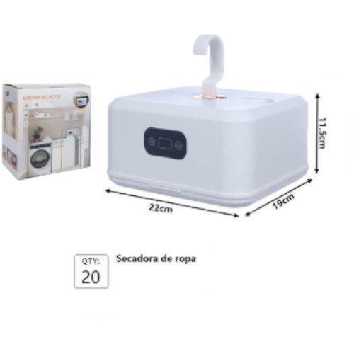 Secadora de Ropa Portátil y Compacta con Calefactor, Gancho para Colgar y Pantalla Digital por mayor - Electrónica por mayor