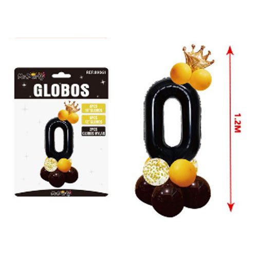 Set de globo corona  negro # 0 - 16 PZA - Compras Aqui
