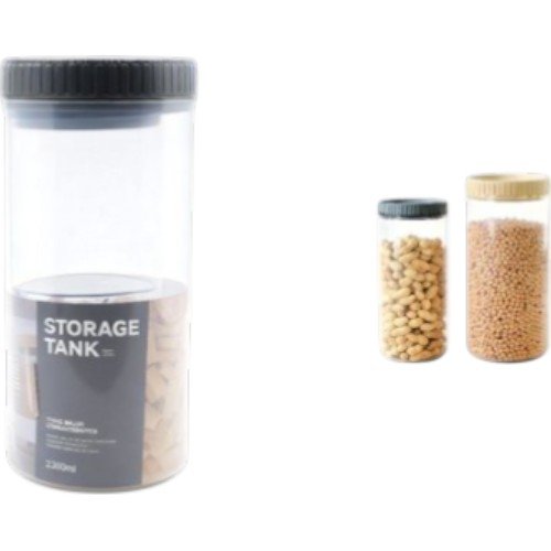 Set de 2 Frascos Cilíndricos de Almacenamiento con Tapa de Rosca por mayor - Hogar por mayor