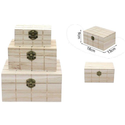 Set de 3 Cajas de Madera Rectangulares con Diseño de Líneas por mayor Hogar por mayor