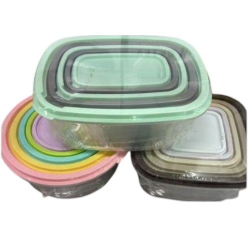 Set de 5 Contenedores Redondos Herméticos de 24x10 cm con Tapas de Colores en Degradado por mayor - Hogar por mayor