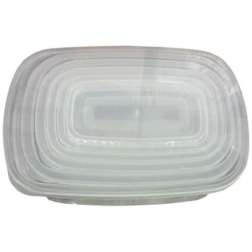 Set de 6 Contenedores Herméticos Rectangulares de 25.5x18x9 cm con Diseño Transparente Multinivel por mayor - Hogar por mayor