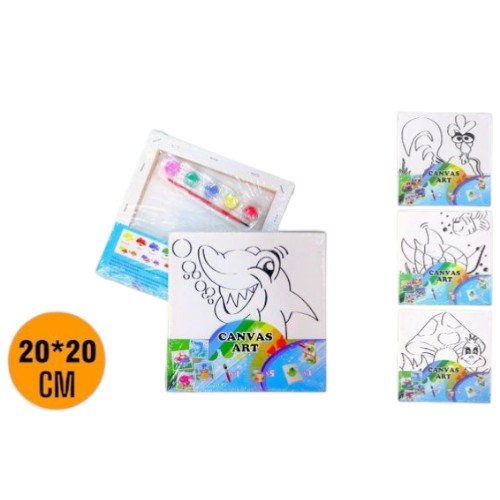 Set de Arte Infantil con Bastidor de 20x20cm, Pincel y Témperas por mayor - Útiles Escolares por mayor