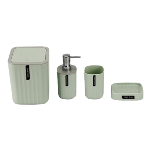 SET DE BAÑO DE ONDAS DE COLOR VERDE CON ESTAMPADO por mayor Hogar por mayor
