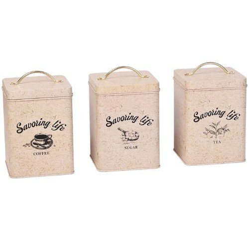  Set de Cajas de Lata con Asa por mayor Hogar por mayor