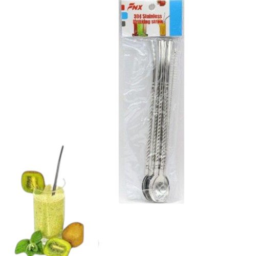 Set de Cucharas Bombilla de Acero Inoxidable con Limpiador - Pack 6+1 por mayor Hogar por mayor