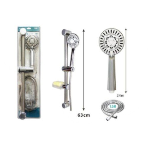 Set de Ducha Premium con Barra Ajustable y Manguera 63cm / 24cm x 1.5m por mayor en Chile