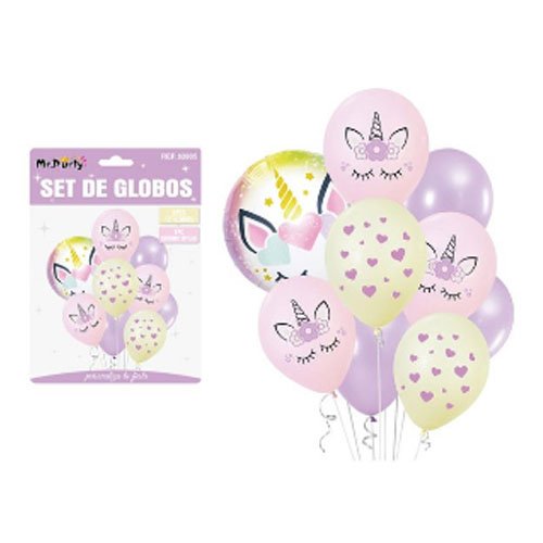 SET DE GLOBOS UNICORNIO por mayor Cotillon por mayor