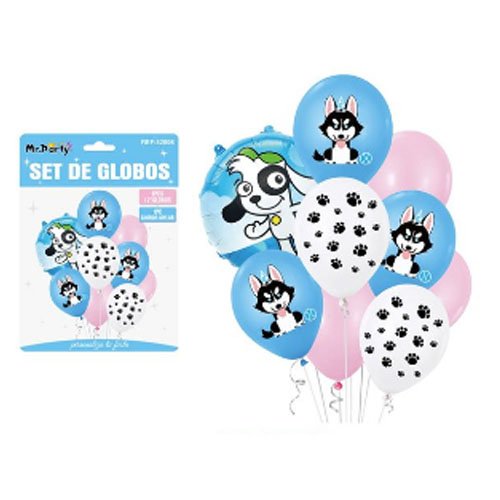 SET DE GLOBOS PERRO DOKI por mayor Cotillon por mayor