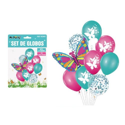 SET DE GLOBOS MARIPOSA por mayor Cotillon por mayor