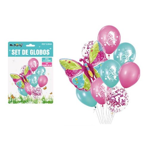 SET DE GLOBOS MARIPOSA por mayor Cotillon por mayor