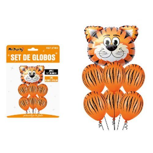 SET DE GLOBOS TIGRE por mayor - Cotillon por mayor