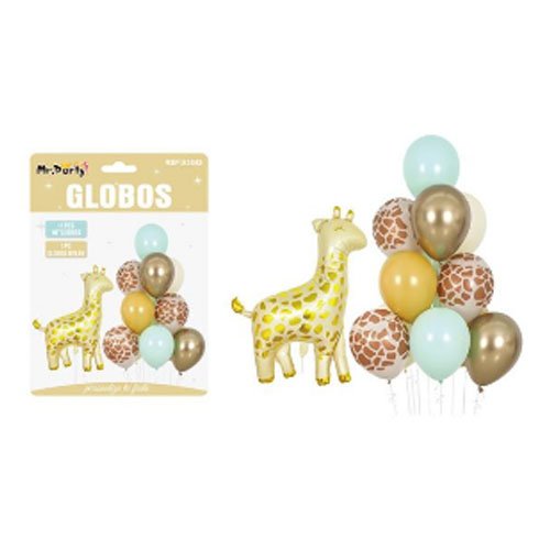 SET DE GLOBOS JIRAFA por mayor Cotillon por mayor