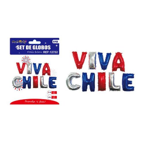 SET DE GLOBOS VIVA CHILE por mayor - Fiestas-Patrias por mayor